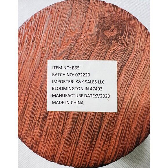 Antique-Style Wooden Barrel Tea Box Brass Handle & Clasp Rustic Brown Finish - Picture 6 of 6